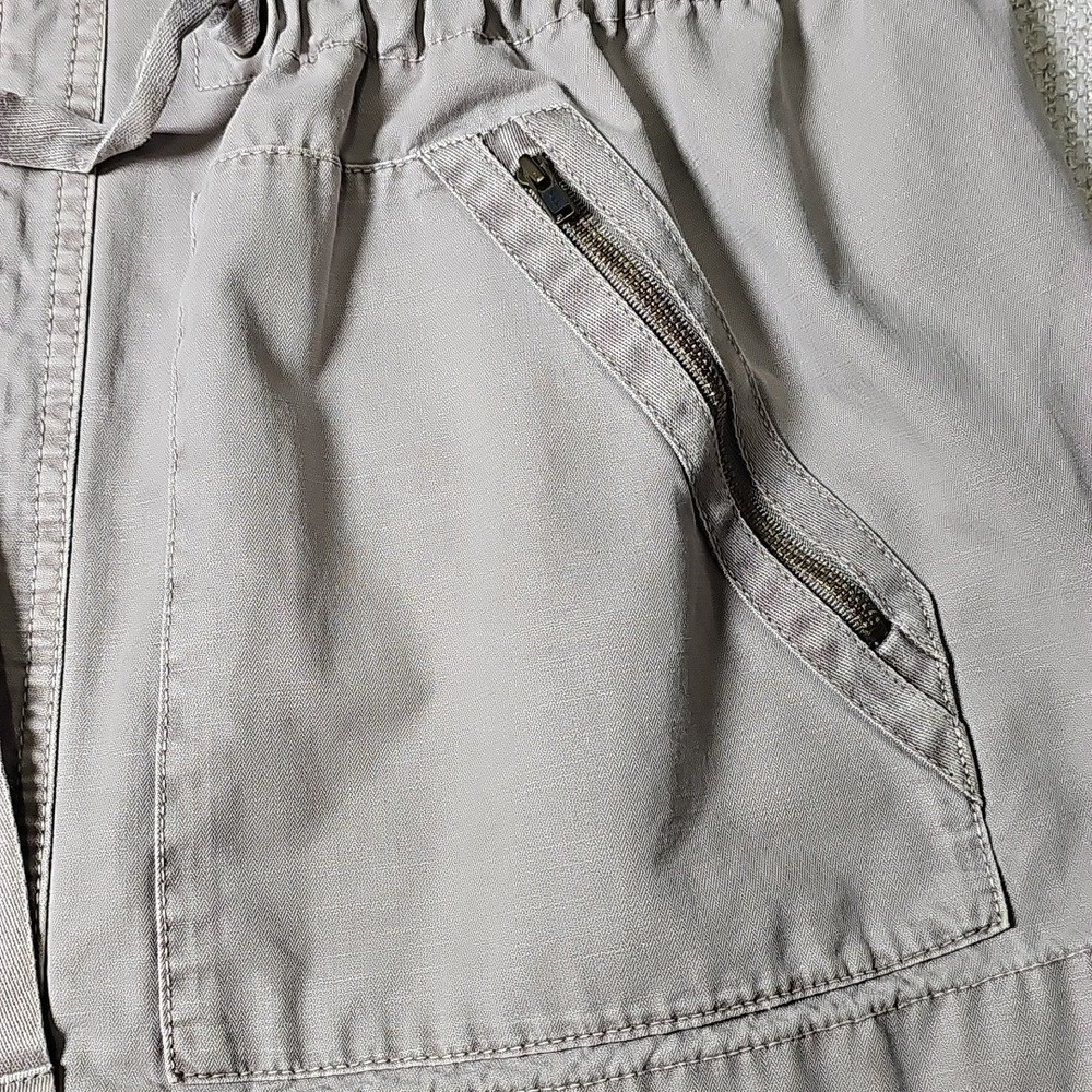 J Crew 100% Cotton Utility Cargo Jacket Tan color Pockets Size Large - Picture 7 of 8